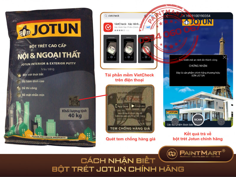 Cách nhận biết bột trét Jotun chính hãng